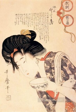 喜多川歌麿 Painting - 中産階級の母と娘 喜多川歌麿 浮世絵美人が